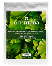 Orientana Maska z naturalnego jedwabiu na twarz miłorząb japoński i aloes
